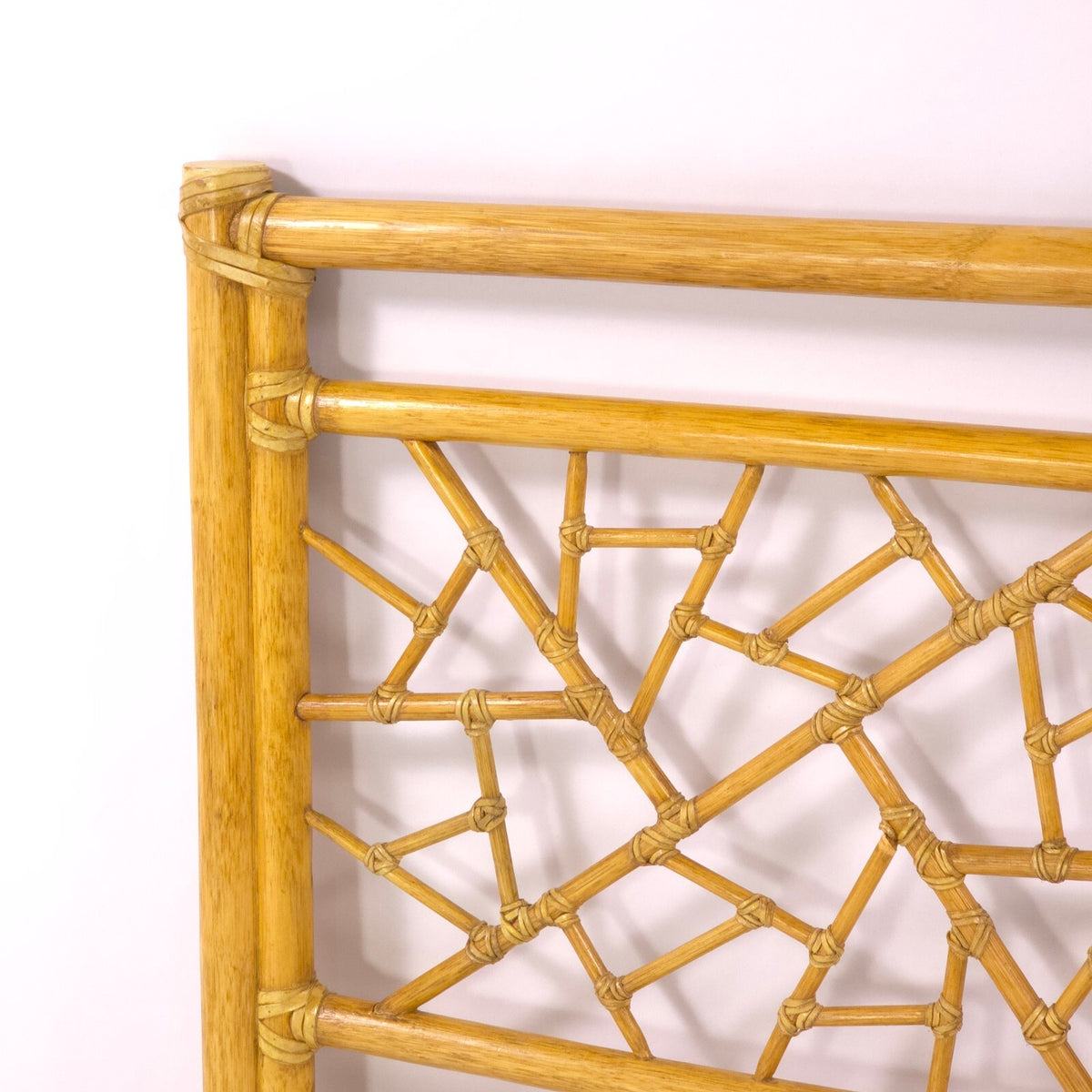 Vintage McGuire of San Francisco "Cracked Ice" Rattan Headboards - 2 Twin / King