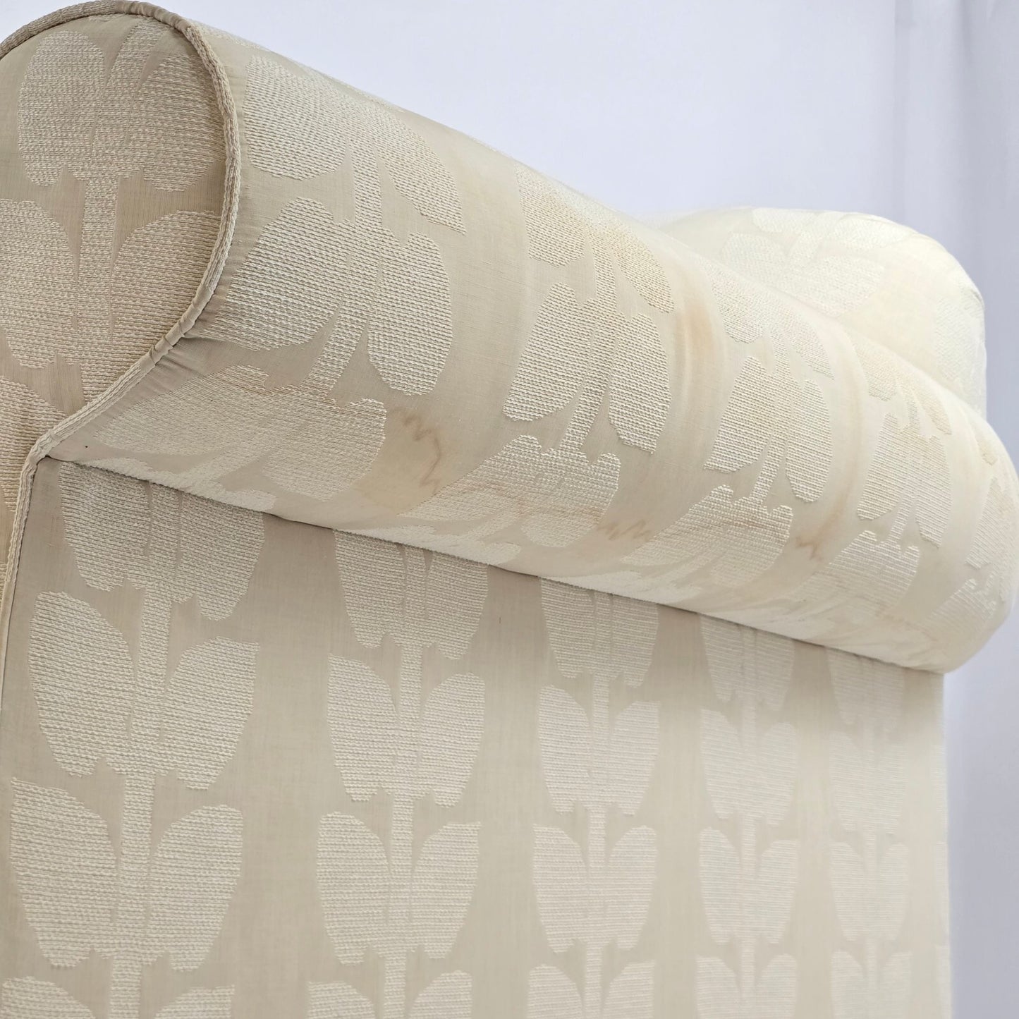 Kravet Luxury Custom Upholstered Sofa - Cream Botanical Print (87")