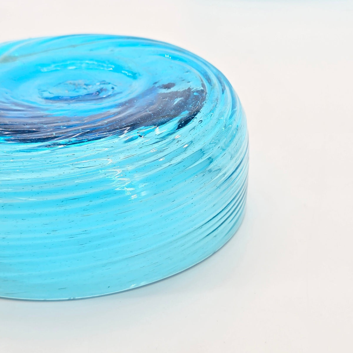 Vintage Mexican Blue Swirl Glass Bowls Set of 8 Ávalos Style