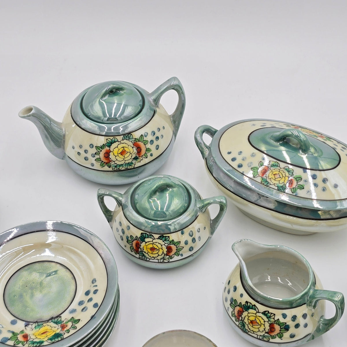 Vintage Japanese "The Little Hostess" Children's Lusterware Tea Set