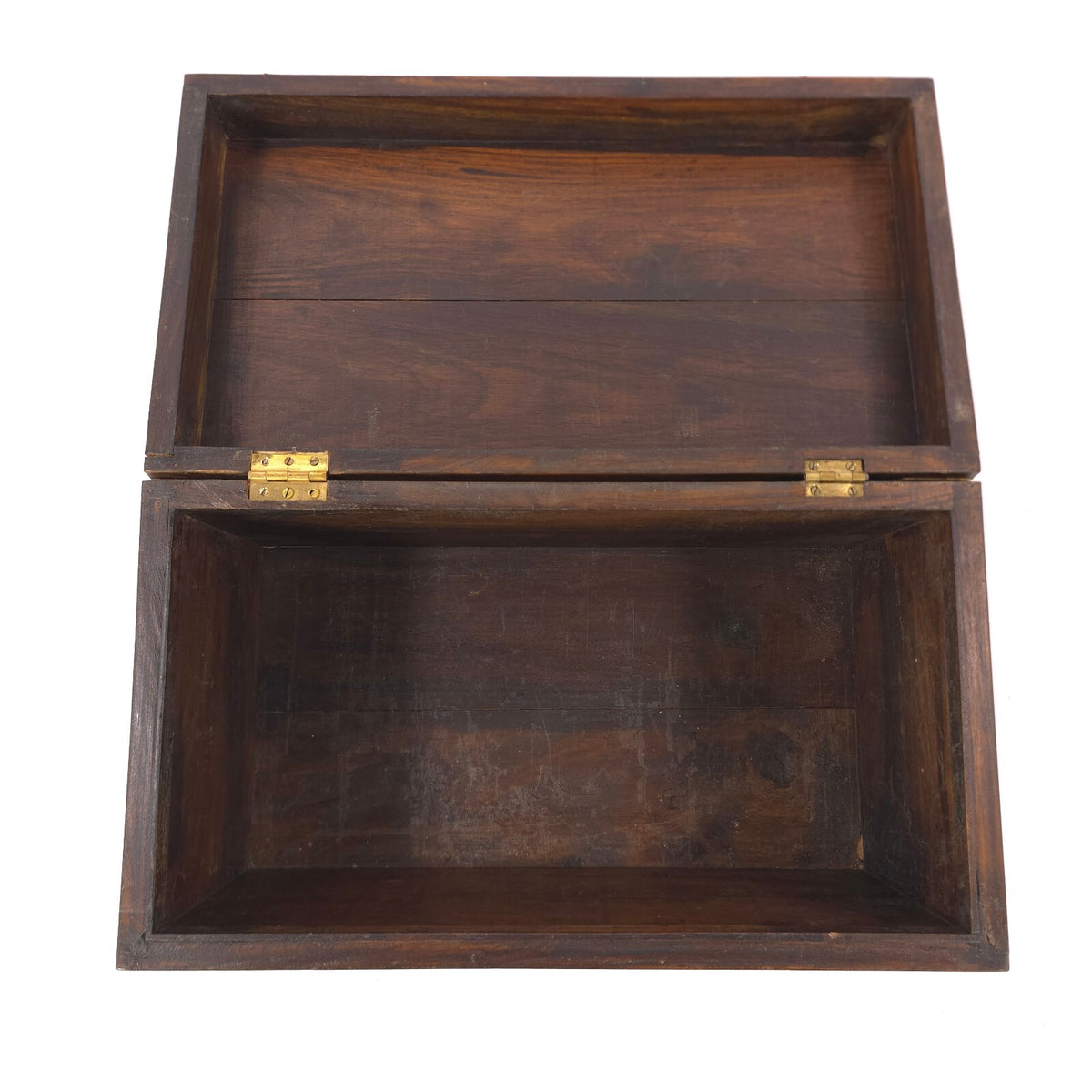 Antique 19th Century Walnut Campaign Chest - Brass Bound Hardwood Storage Box