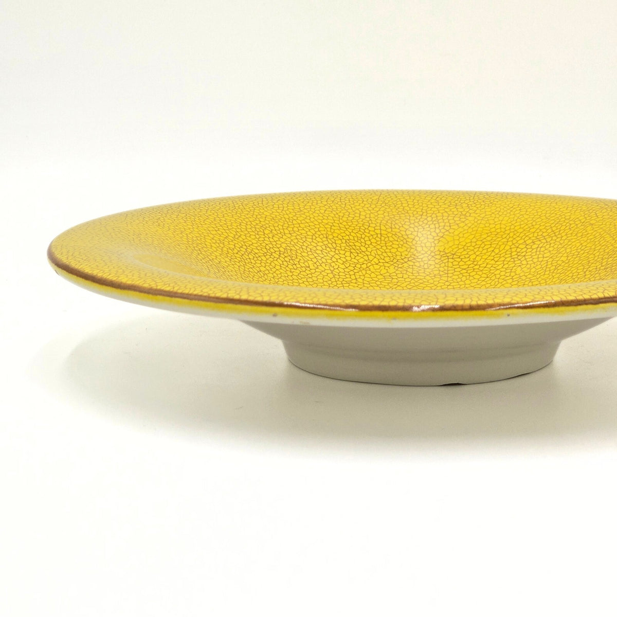 Vintage Rosenthal Keramik Yellow Crackle Glaze Serving Bowl Art Deco Germany