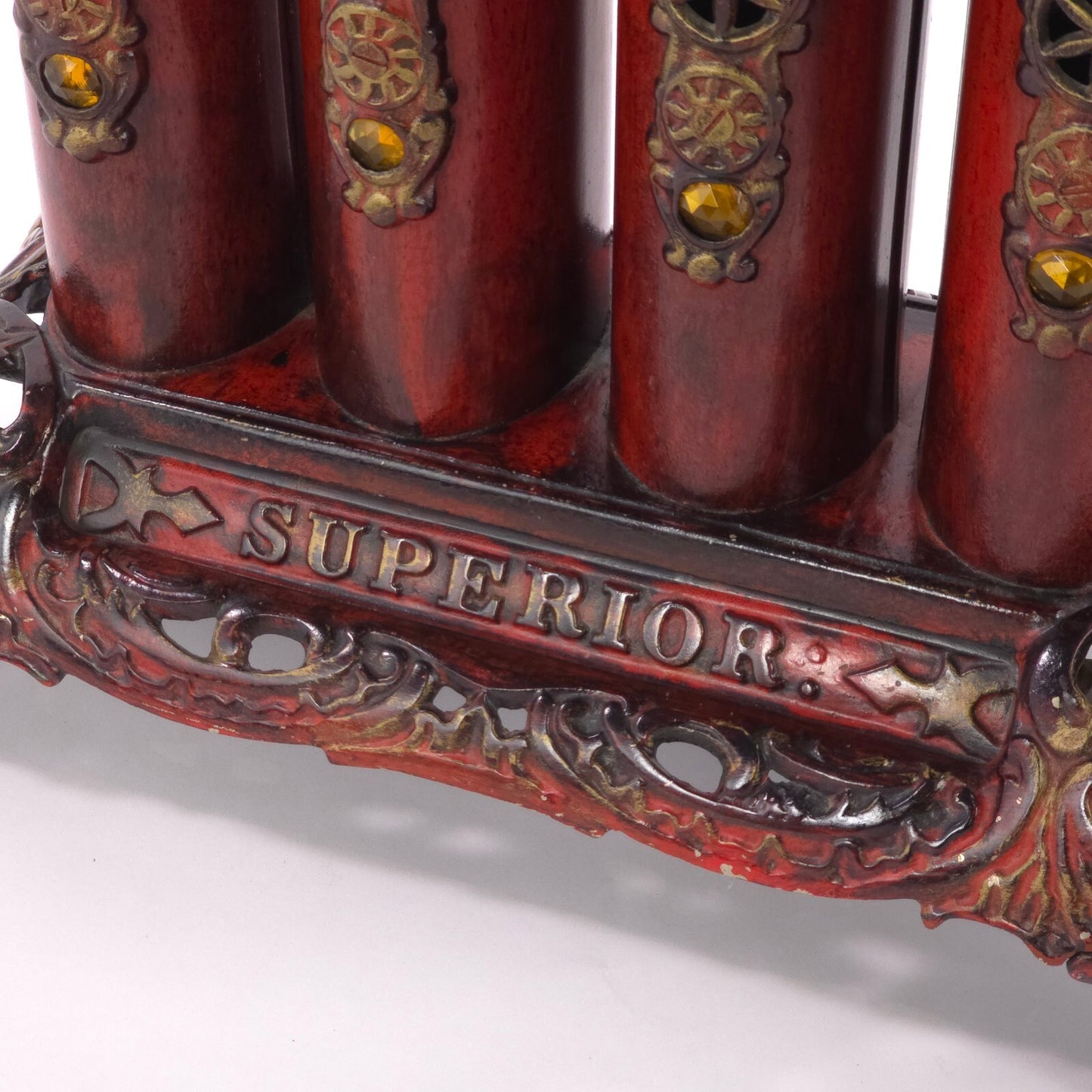 Antique Victorian Style "Superior" Jeweled Gas Parlor Stove