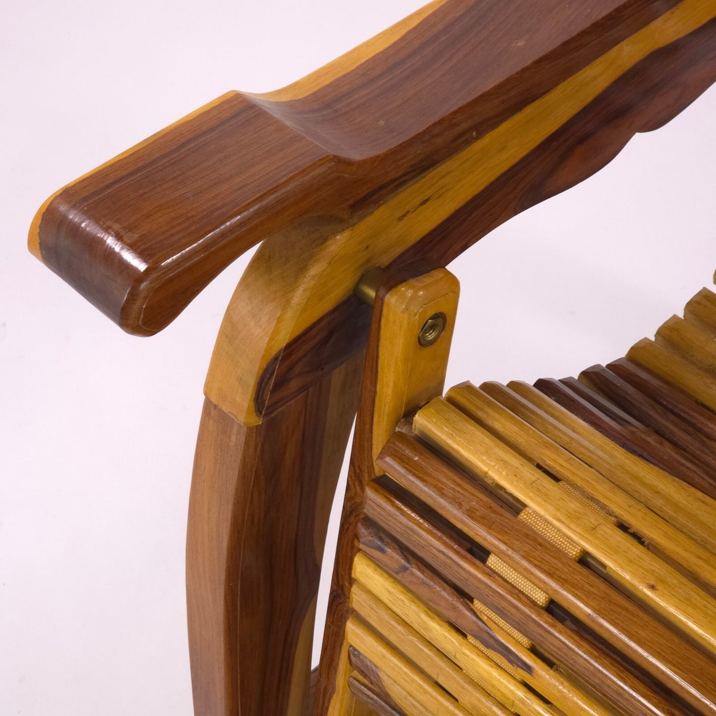 Andre Arbus Style Reclining Chaise Lounge Chair - Carved Hardwood Accent Chair