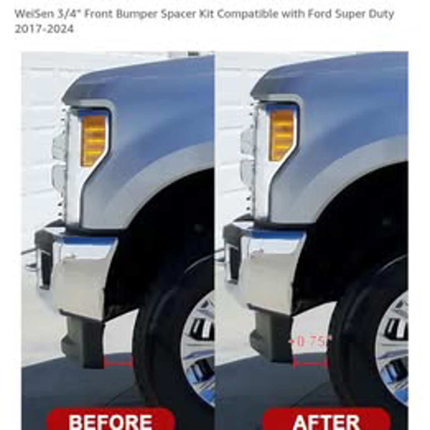 3/4" Front Bumper Spacer - Ford Super Duty 2017-2024