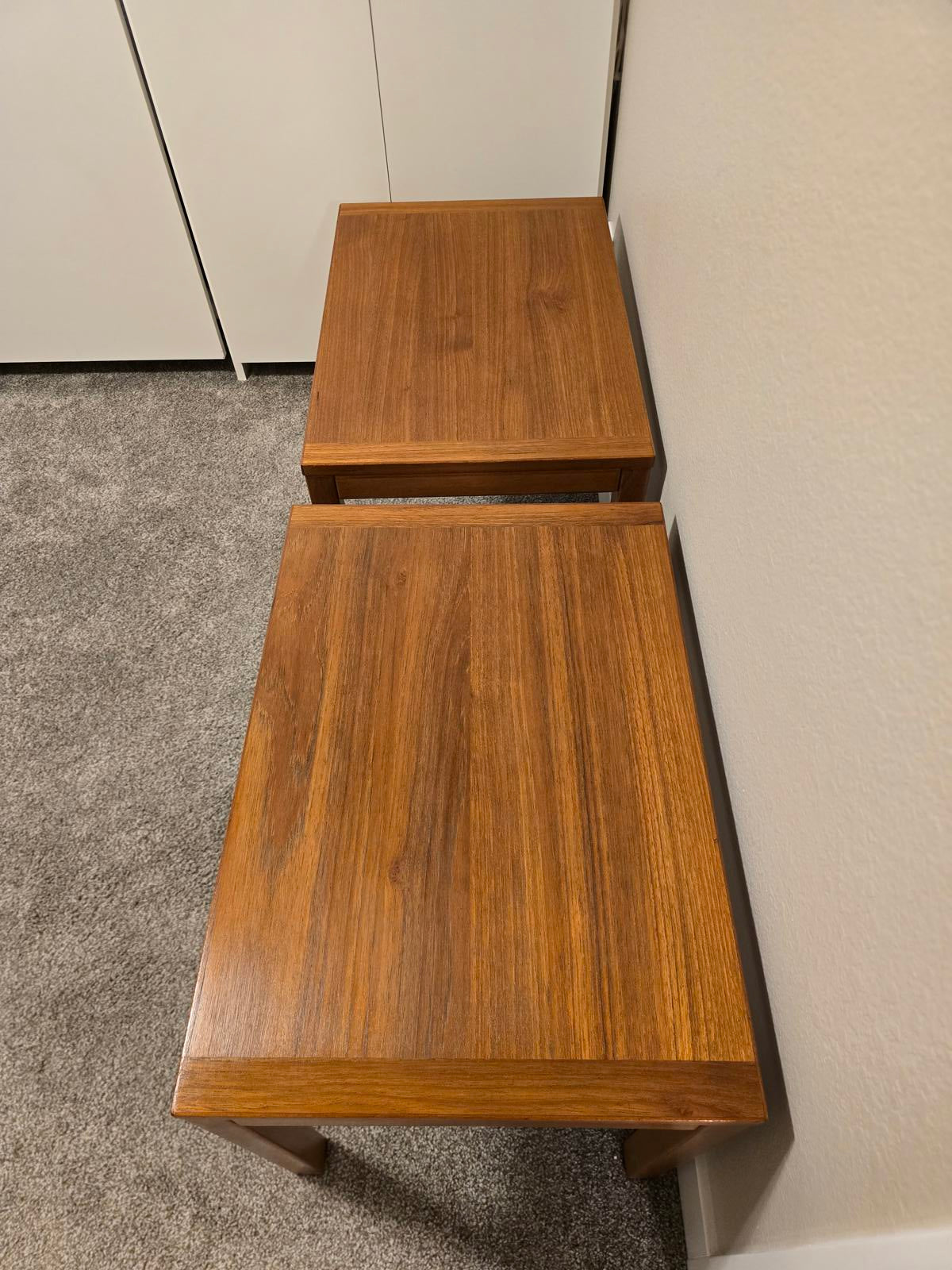 Vintage Danish Modern Solid Teak End Tables