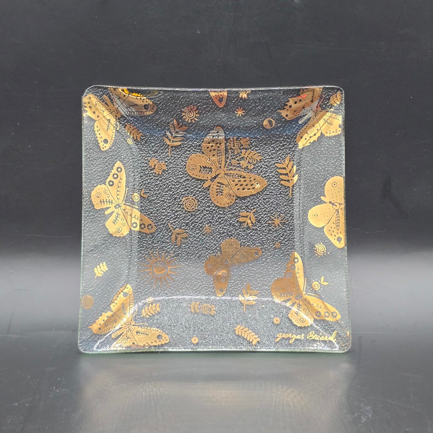 Vintage George Briard MCM Whimsical Butterfly Glass Serving Piece