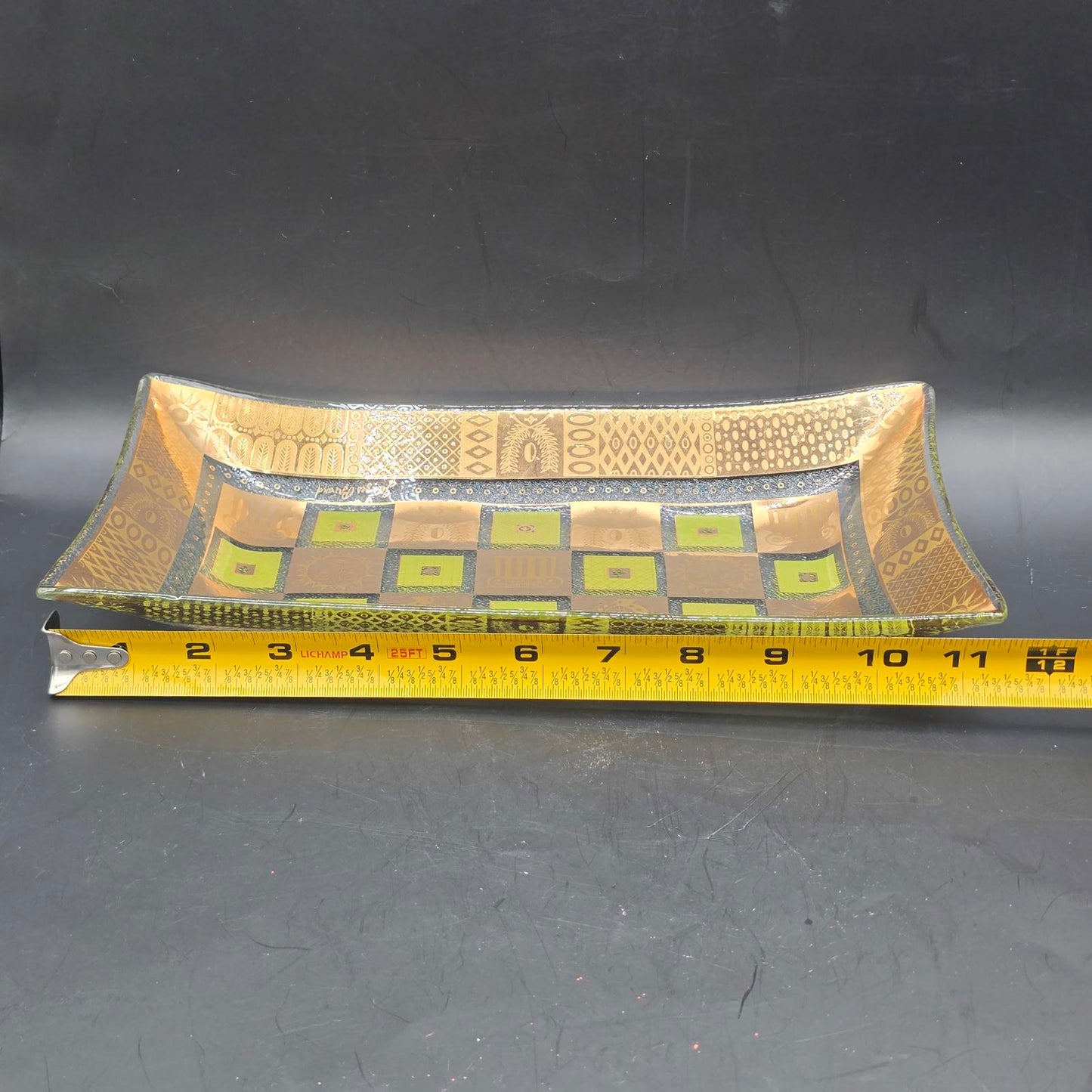 Vintage George Briard MCM Celeste Rectangular Glass Serving Piece