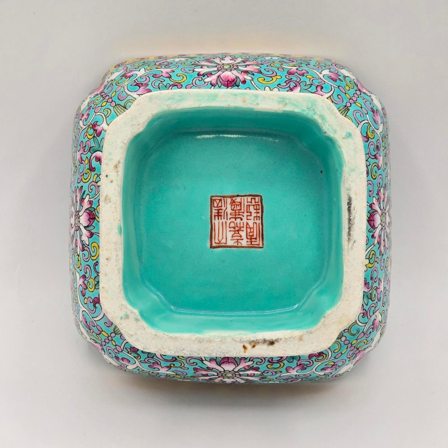 Antique Chinese Rose Famille Footed Porcelain Bowl