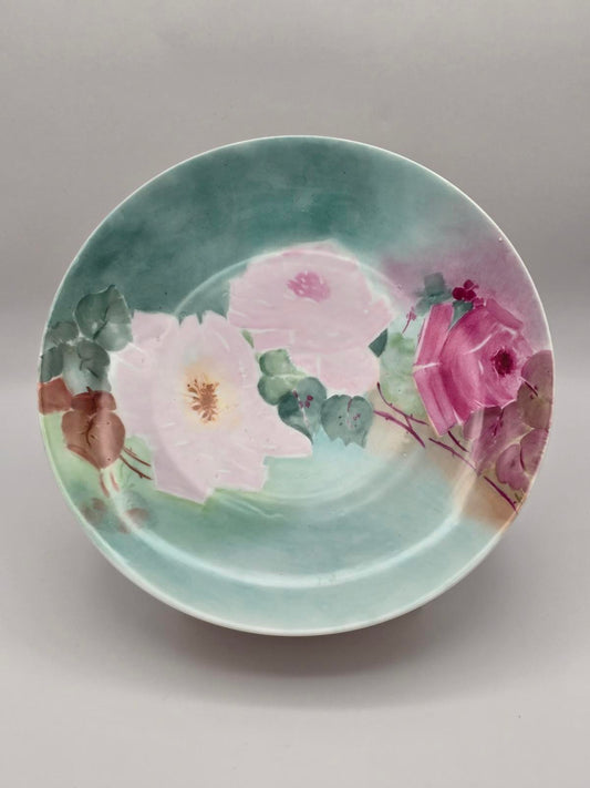 Antique Hand-Painted Floral Plate