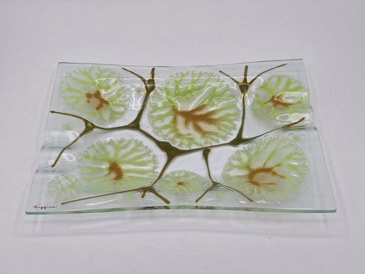 Vintage MCM Higgins Studio Fused-Glass Art Tray