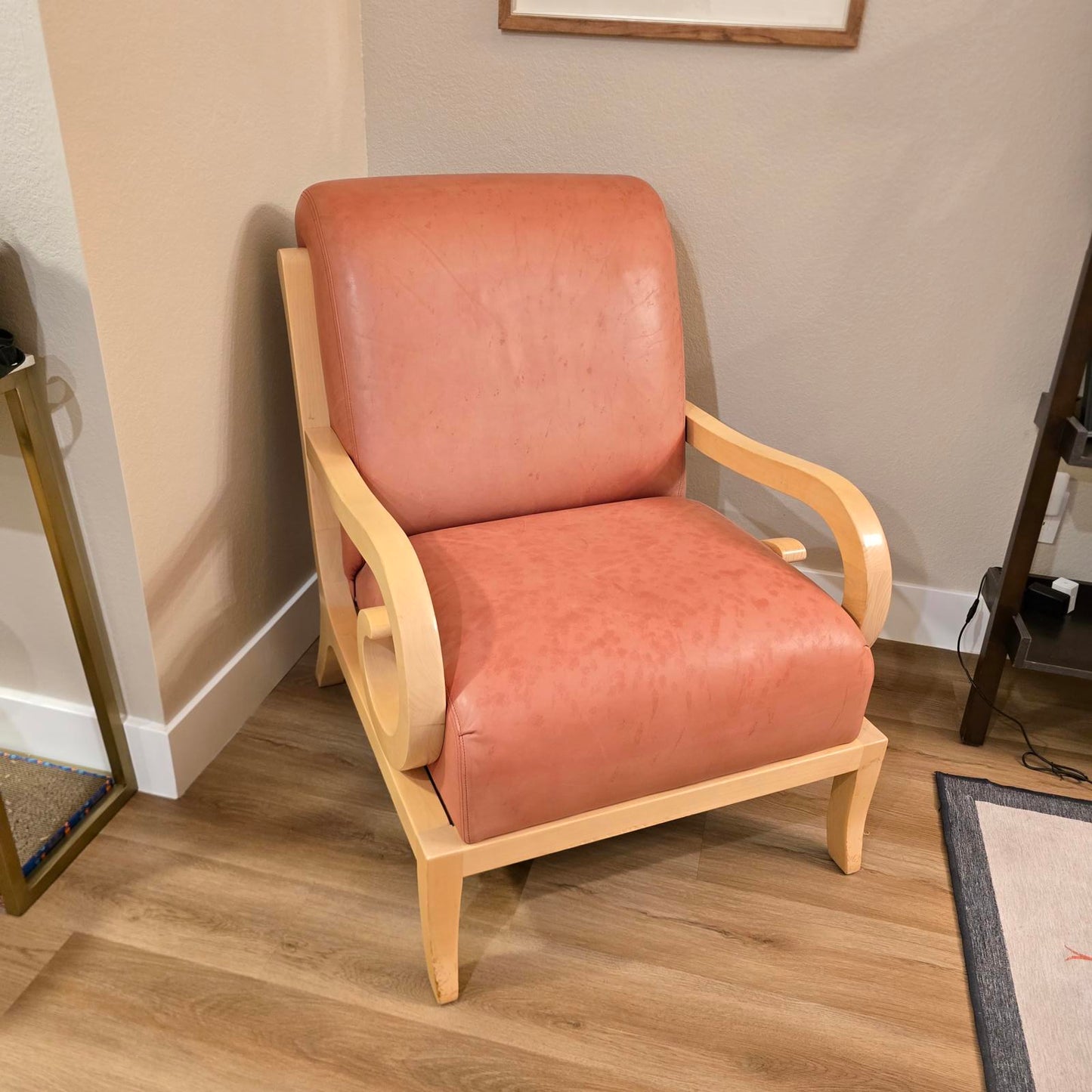 Design Source "Manhattan" Light-Terracotta Leather Arm Chair
