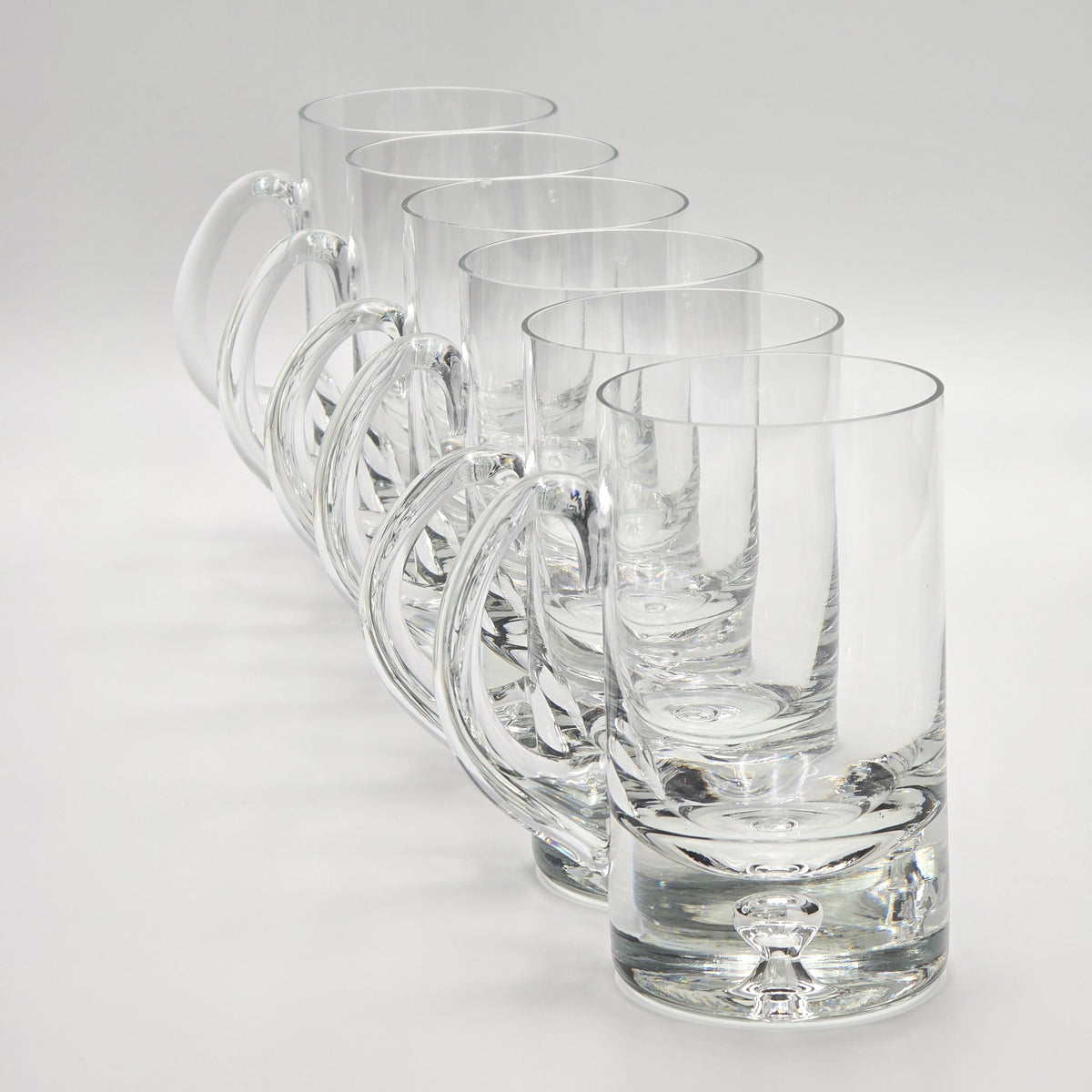 Crate and Barrel "Direction" Hand-Blown Glass Beer Mugs — additional view