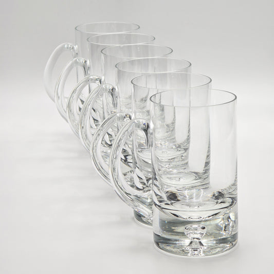 Crate and Barrel "Direction" Hand-Blown Glass Beer Mugs — additional view