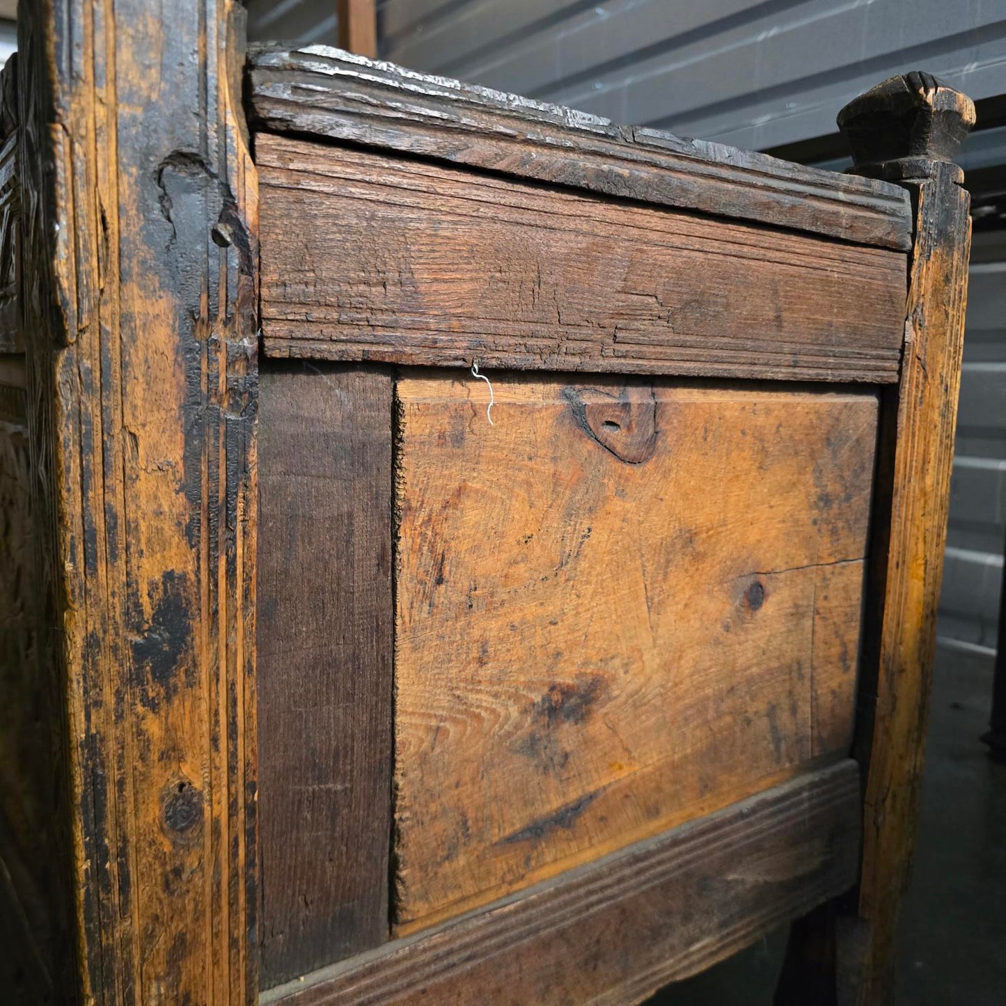 Antique Afghan Carved Wood Dowry Chest