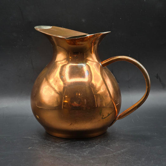 Vintage Copper Pitcher with Ice Lip