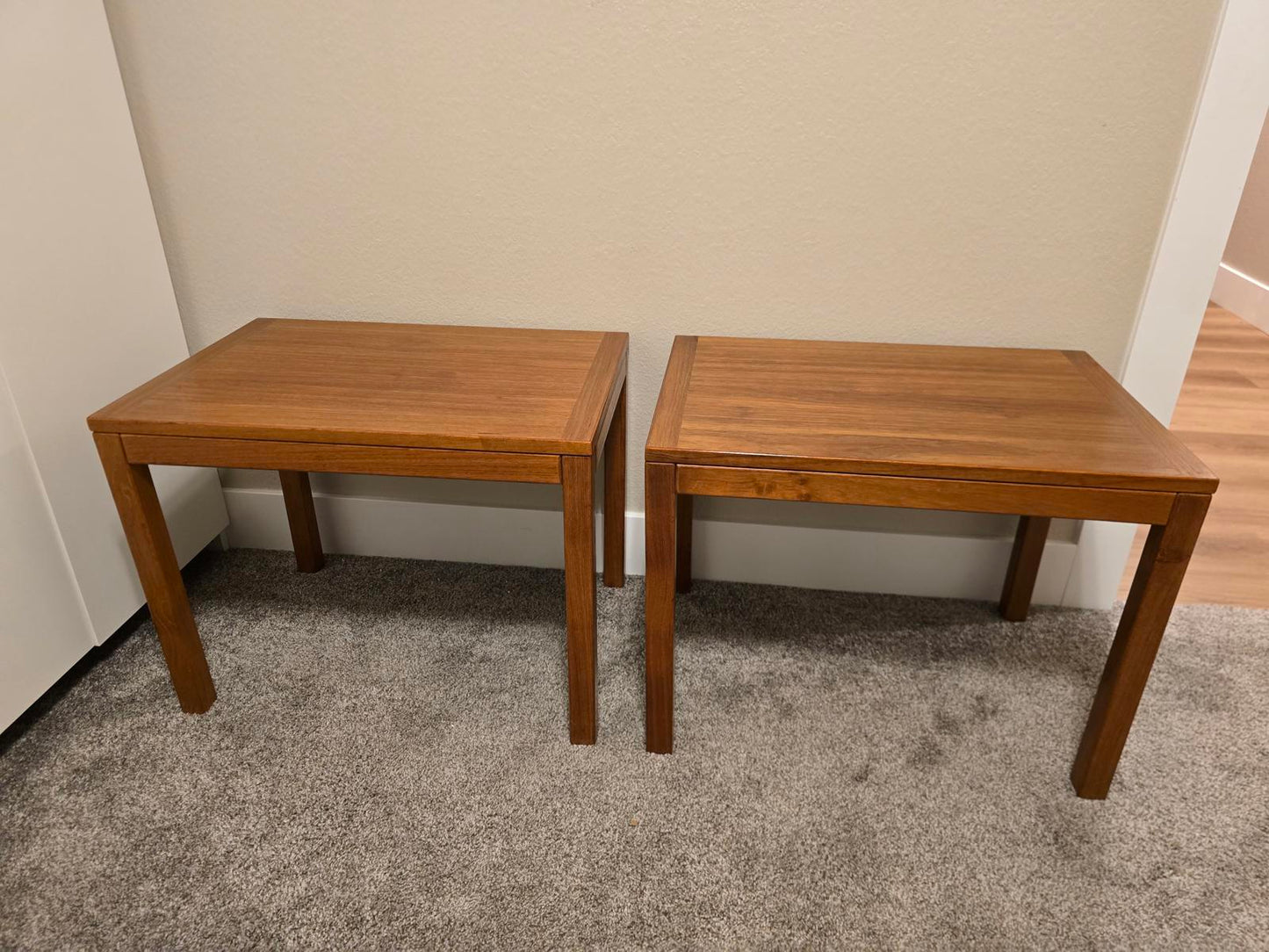 Vintage Danish Modern Solid Teak End Tables