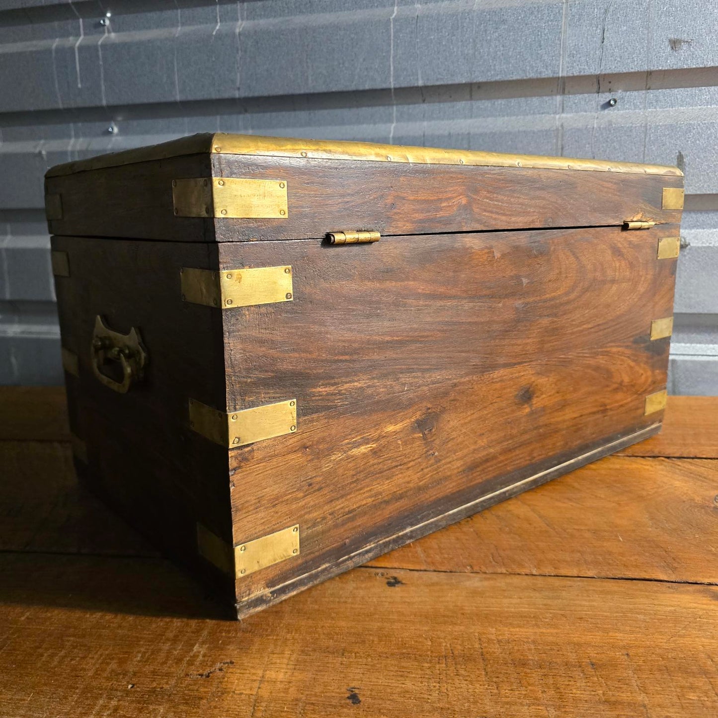 Antique Georgian Walnut and Brass Coffer/Chest