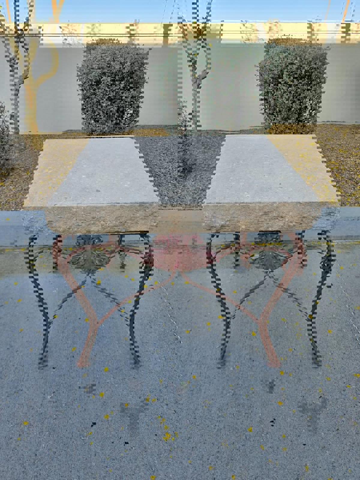 Travertine Side Table - Indoors or Outdoors