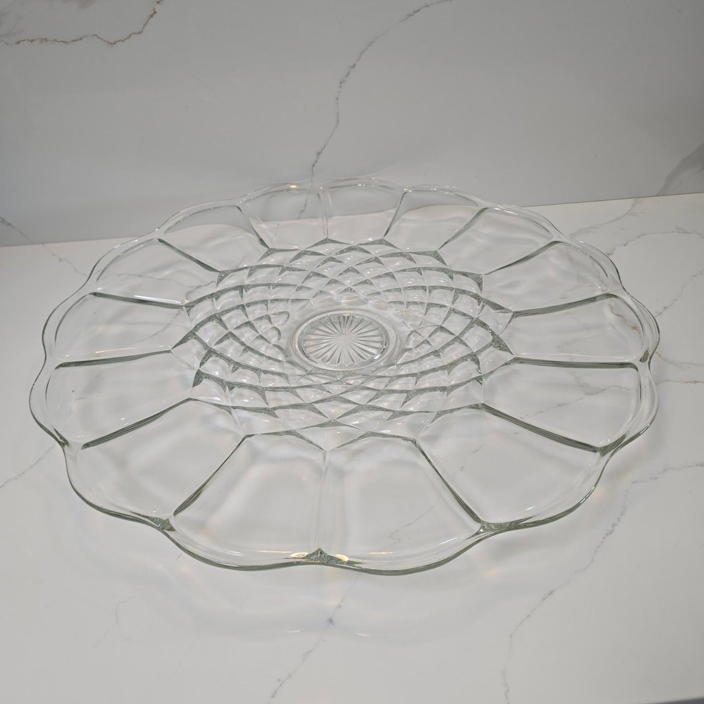 Vintage Large L.E. Smith Glass Dominion Platter