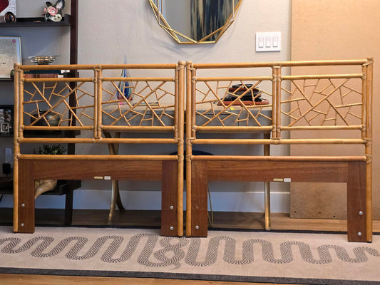 Vintage McGuire King/2 Twin Rattan Headboards