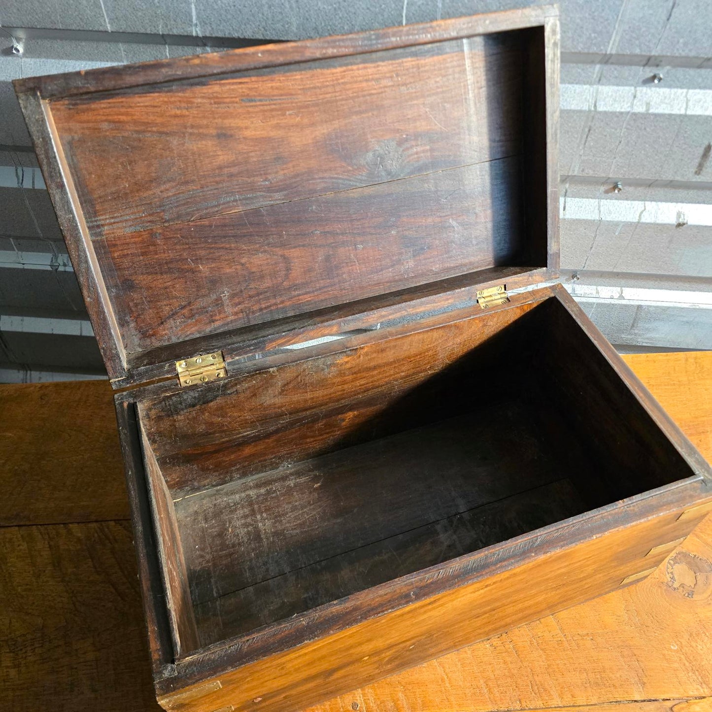 Antique Georgian Walnut and Brass Coffer/Chest