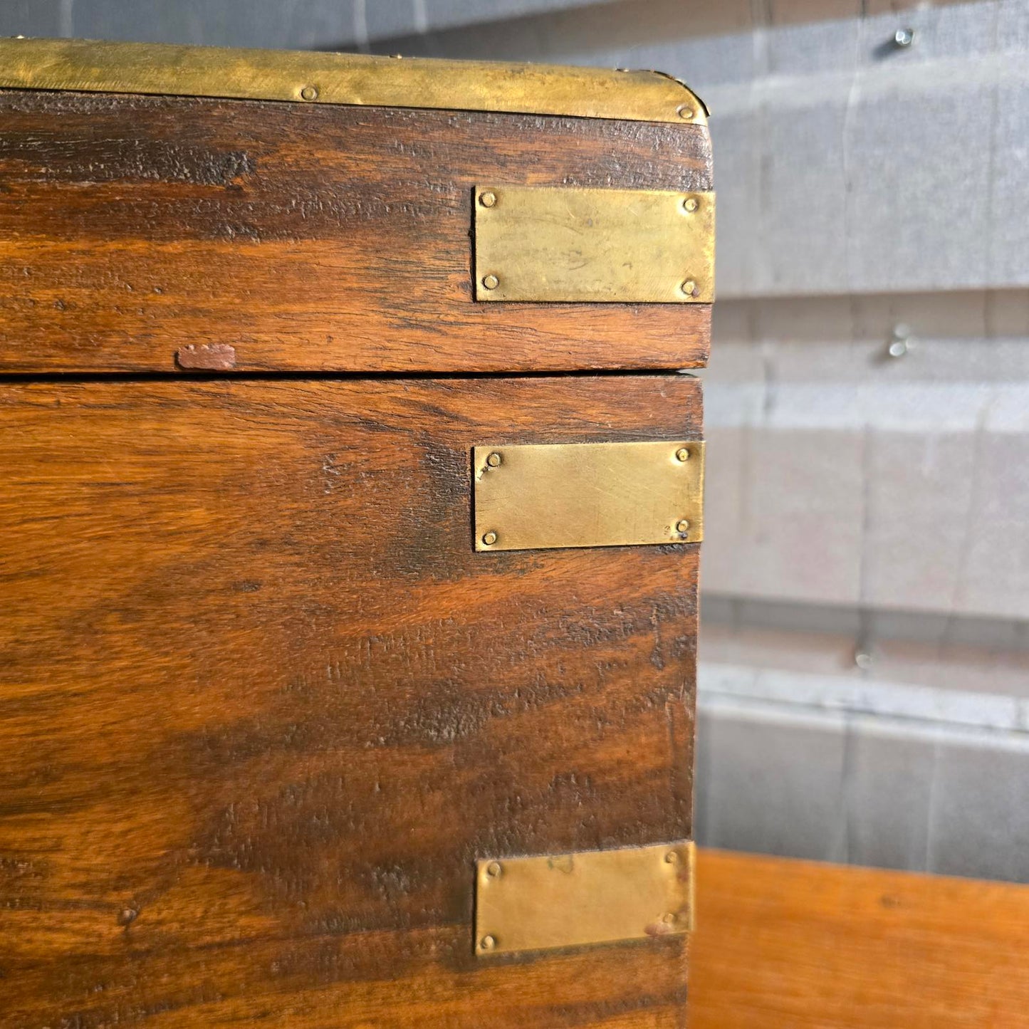 Antique Georgian Walnut and Brass Coffer/Chest