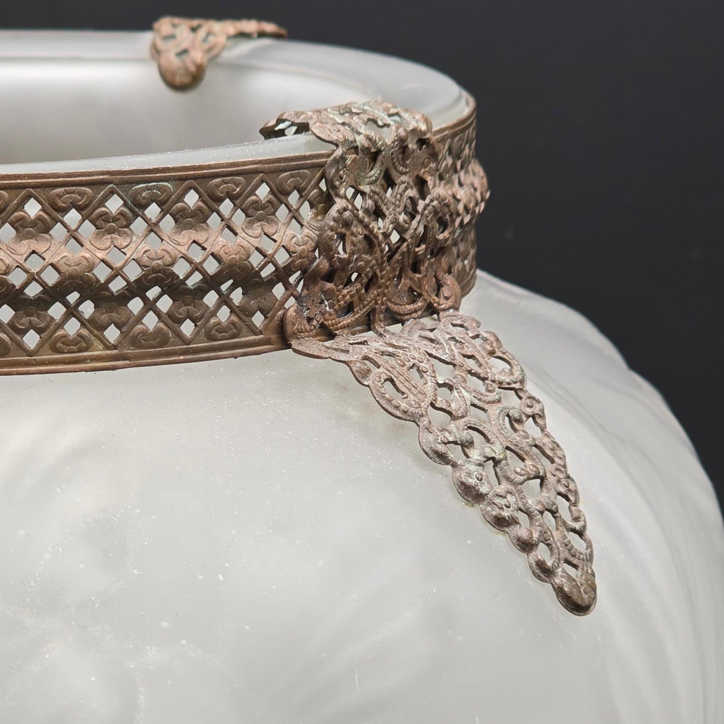 Vintage Phoenix Consolidated Glass "Poppy" Vase with Ormolu Detail