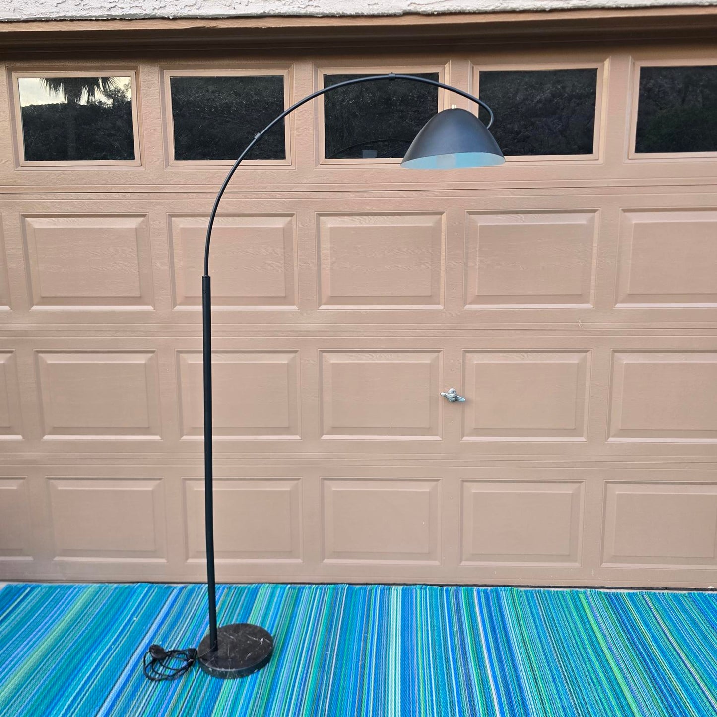 Mid Century Modern Arc Lamp with Marble Base
