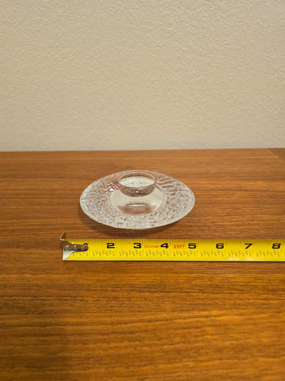 Orrefors Sweden Crystal Discus Votive Candle Holder