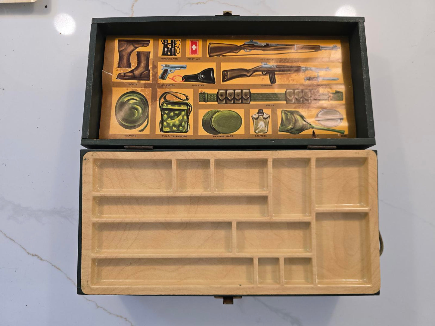 Vintage G.I. Joe Footlocker w/ Tray and Equipment Sheet