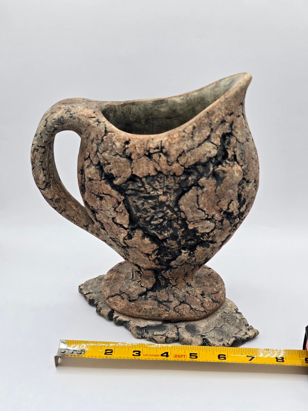 Iconic Stan Langtwait Pottery Lava Stone Pitcher and Stand