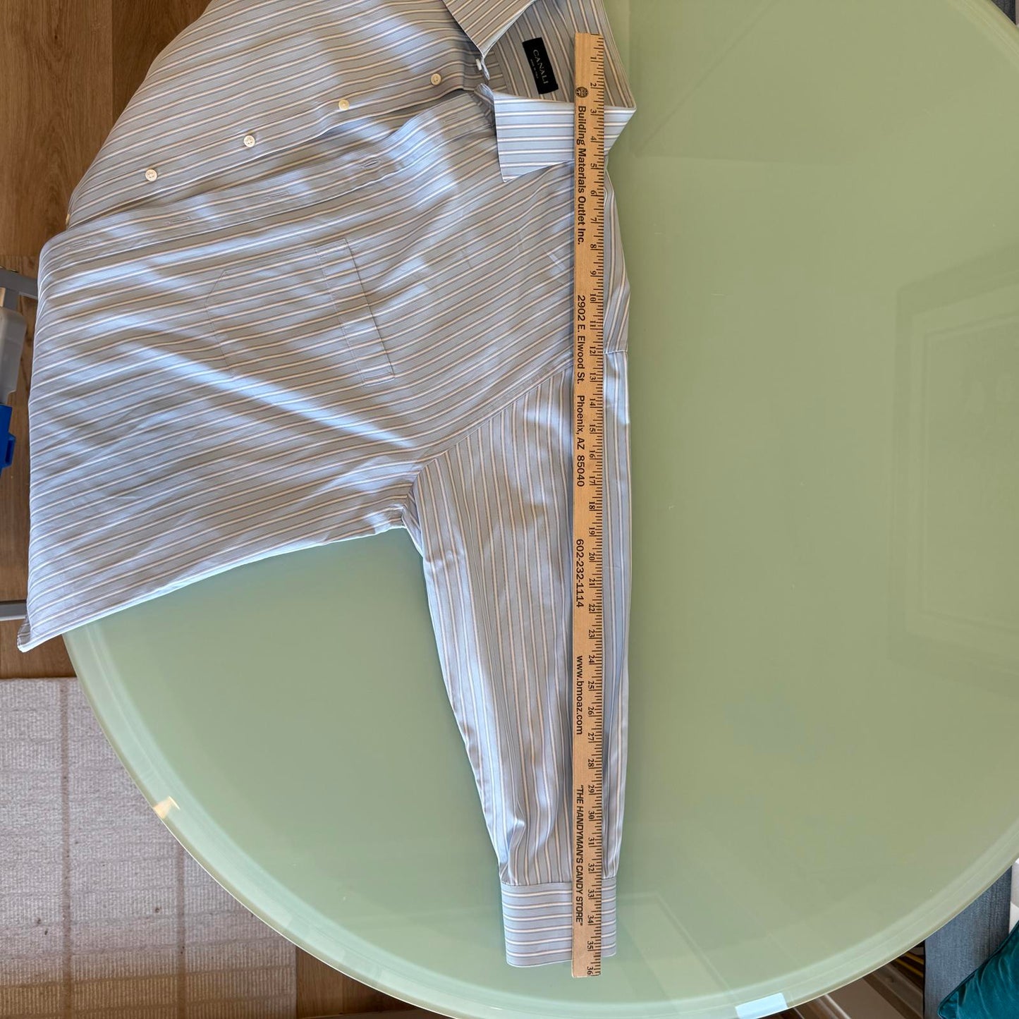 Canali Blue Striped Men's Dress Shirt