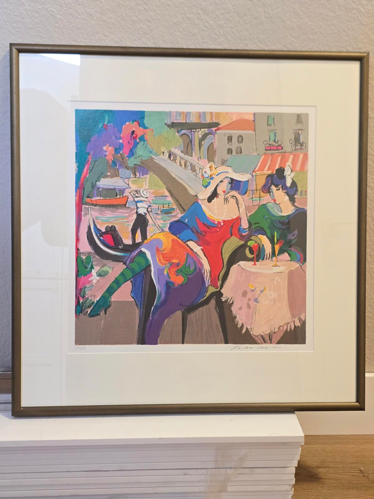 Isaac Maimon "City Cafes-Venice" Serigraph on Paper