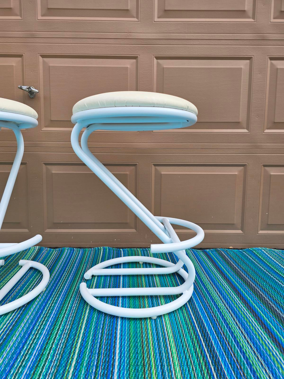 Pair of MCM/ Post Modern Backless Counter/Barstools