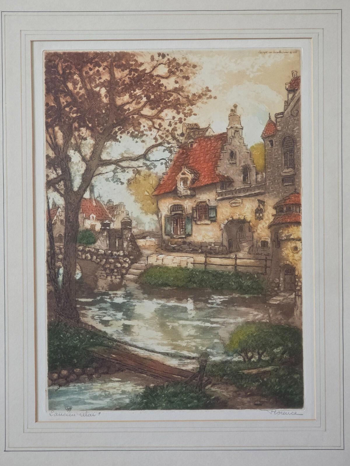 Antique French Etching "Laucien Relai"