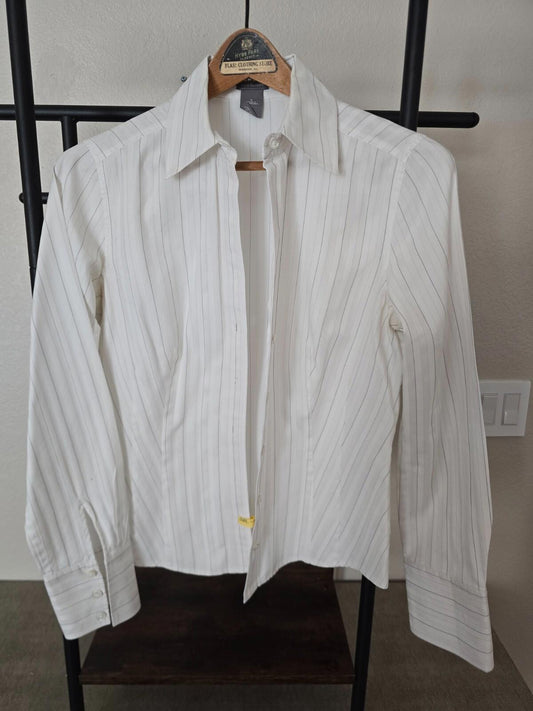 Ann Taylor White Shirt with pinstripes - Size 4