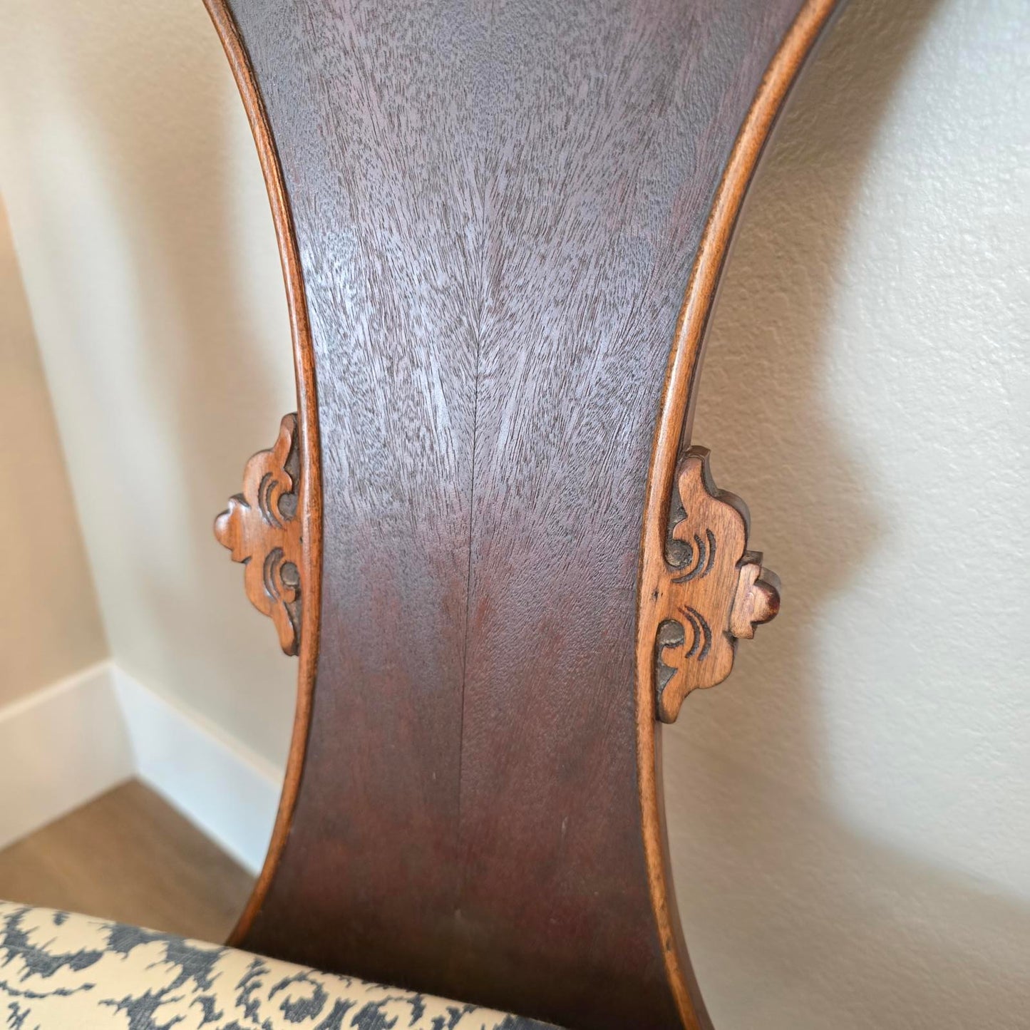 Antique English Regency Carved Walnut Settee/Bench