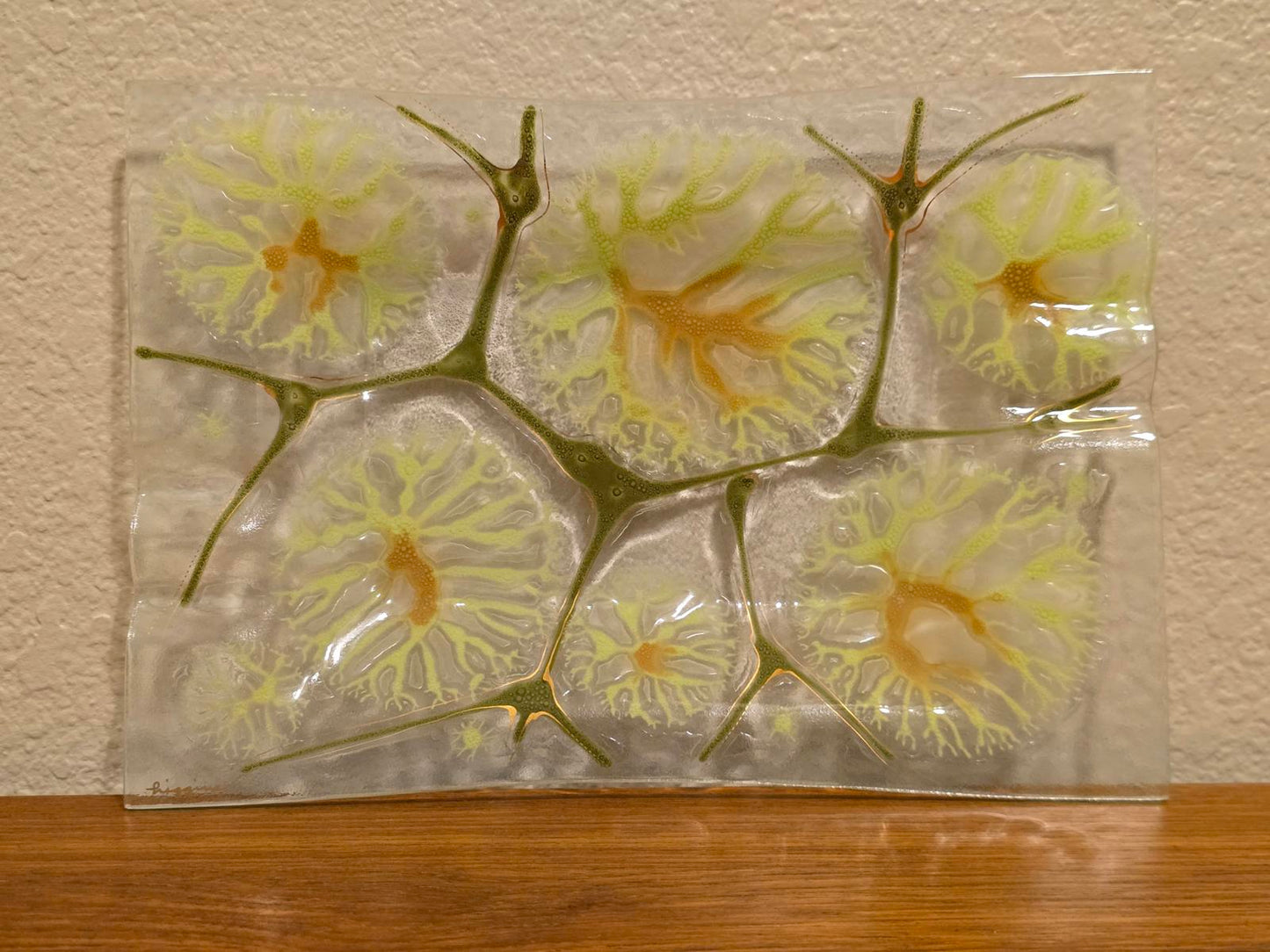 Vintage MCM Higgins Studio Fused-Glass Art Tray