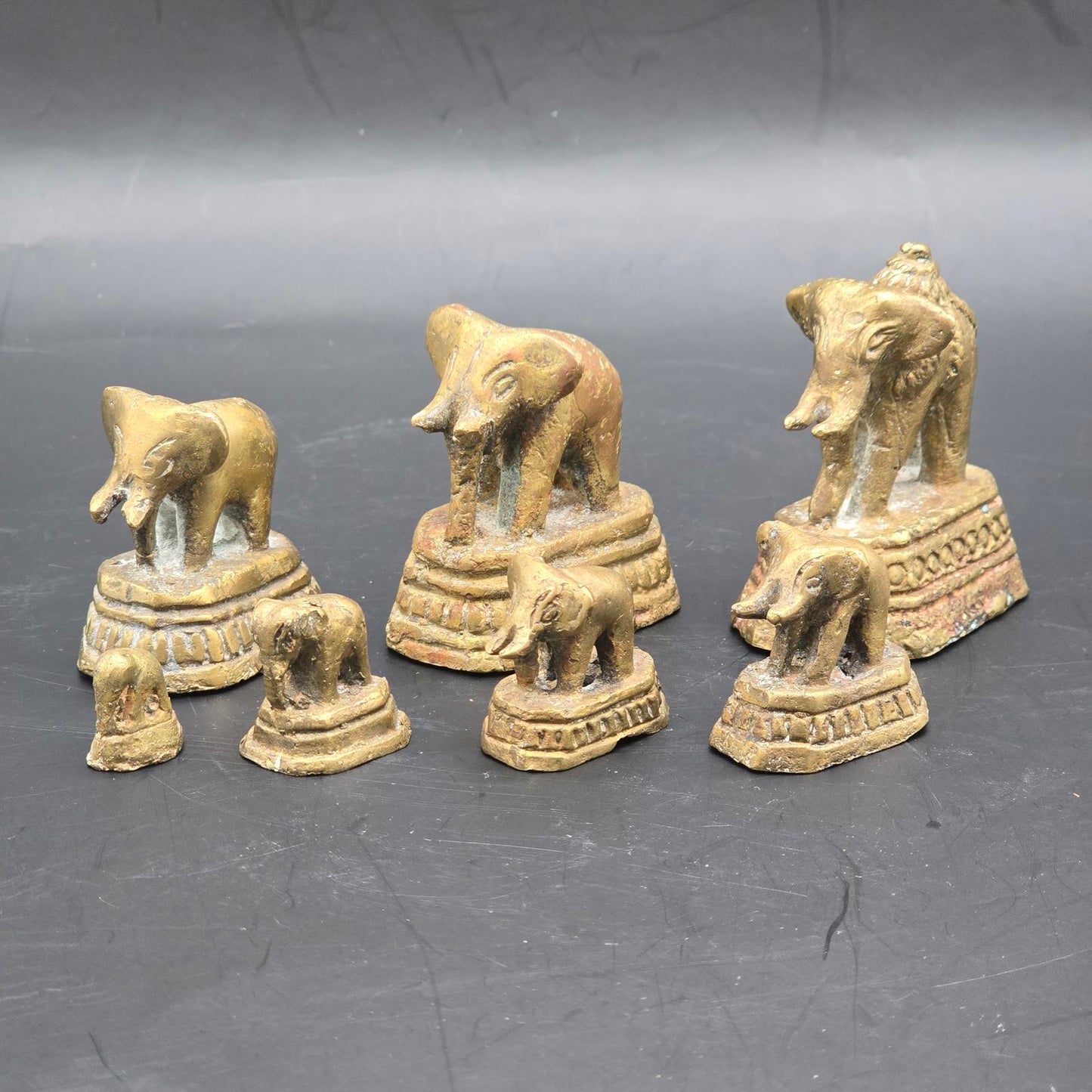 Vintage Brass Elephant Opium Weights