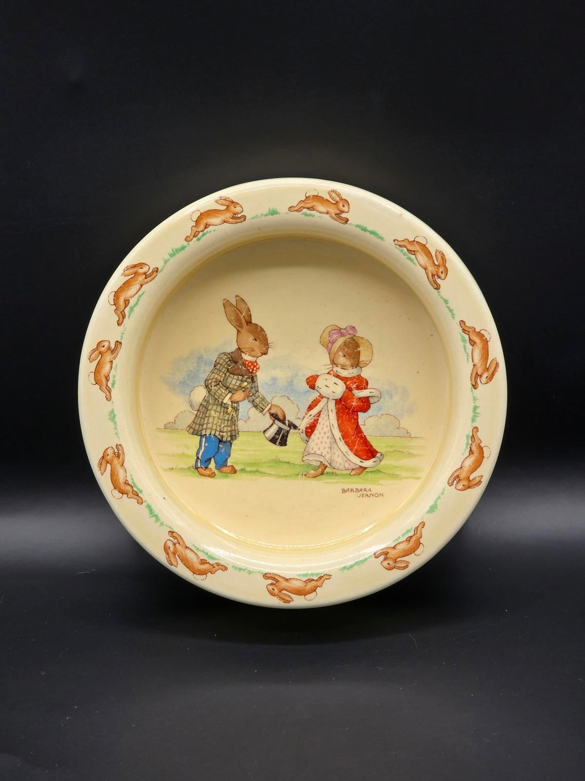 Vintage Royal Doulton Bunnykins Porridge Bowl by Barbara Vernon