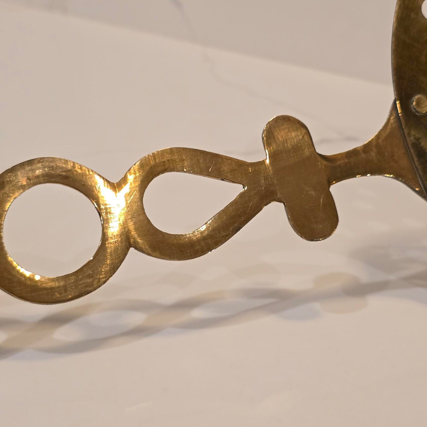 Vintage Brass Skimmer with Ornate Loop Handle
