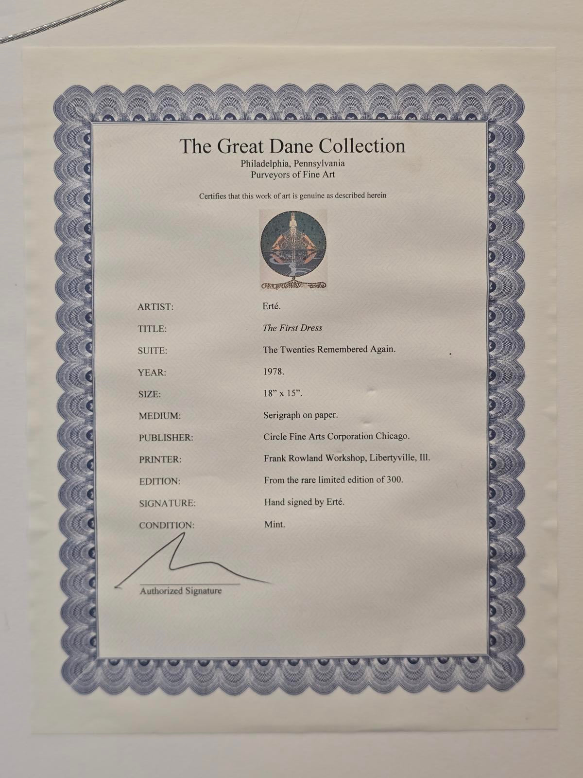 ERTÉ "The First Dress" Hand-signed Serigraph