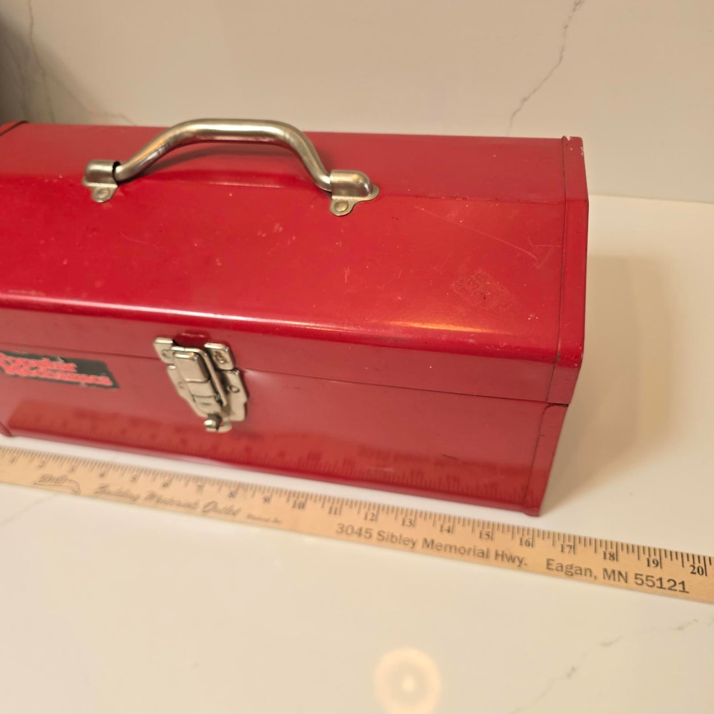 Vintage Popular Mechanics Red Metal Tool Box
