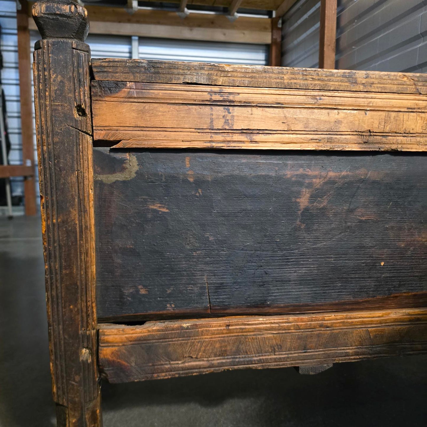 Antique Afghan Carved Wood Dowry Chest