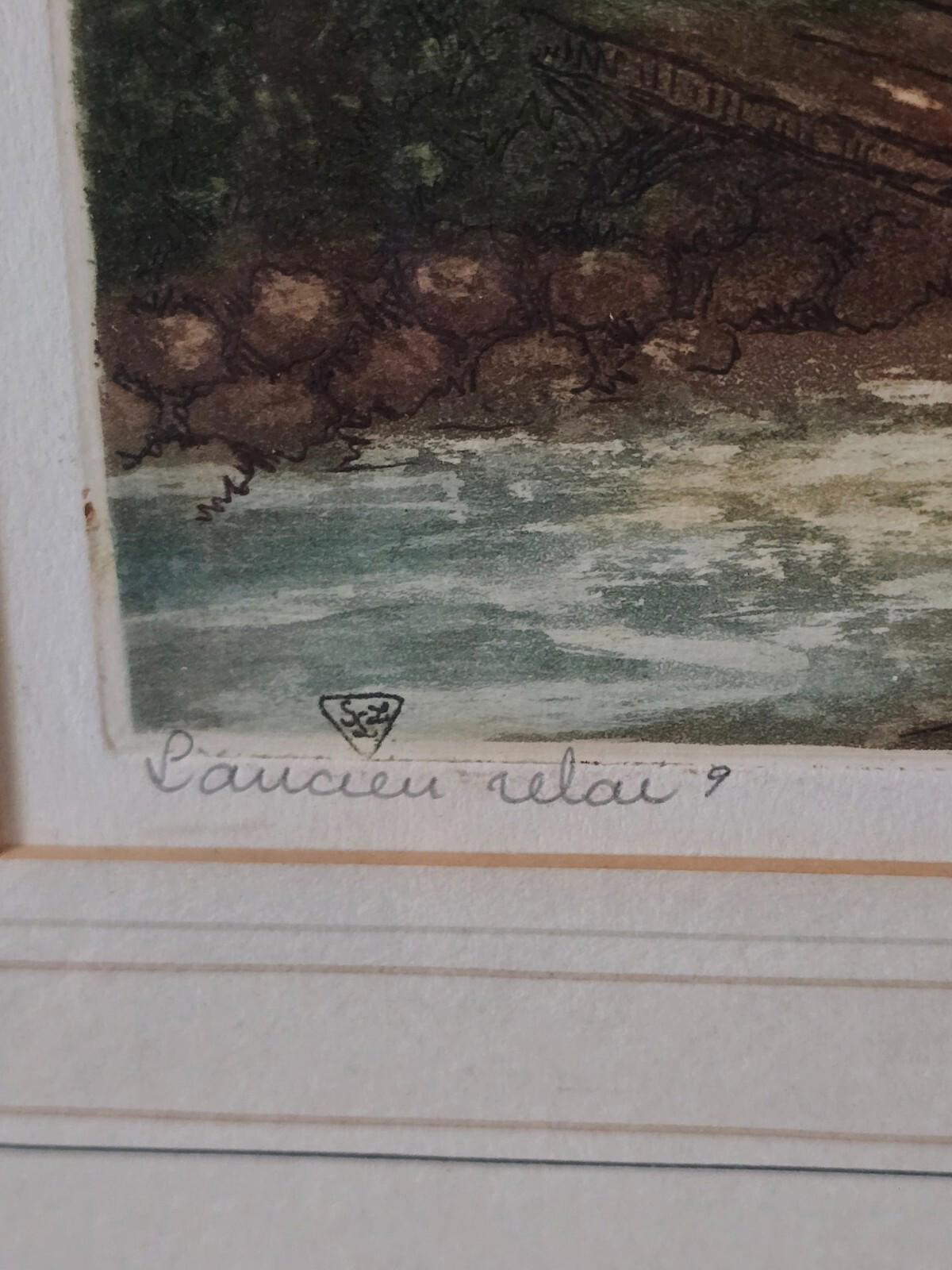 Antique French Etching "Laucien Relai"