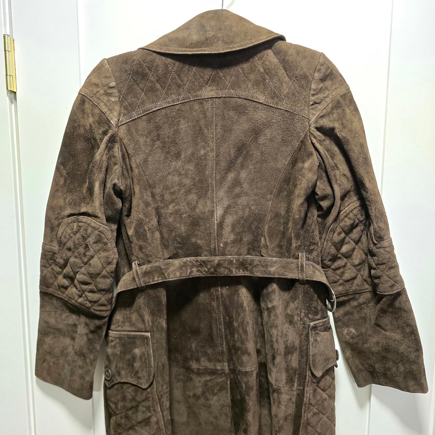 Vintage Sysser Ginsborg Design Brown Suede Trench Coat