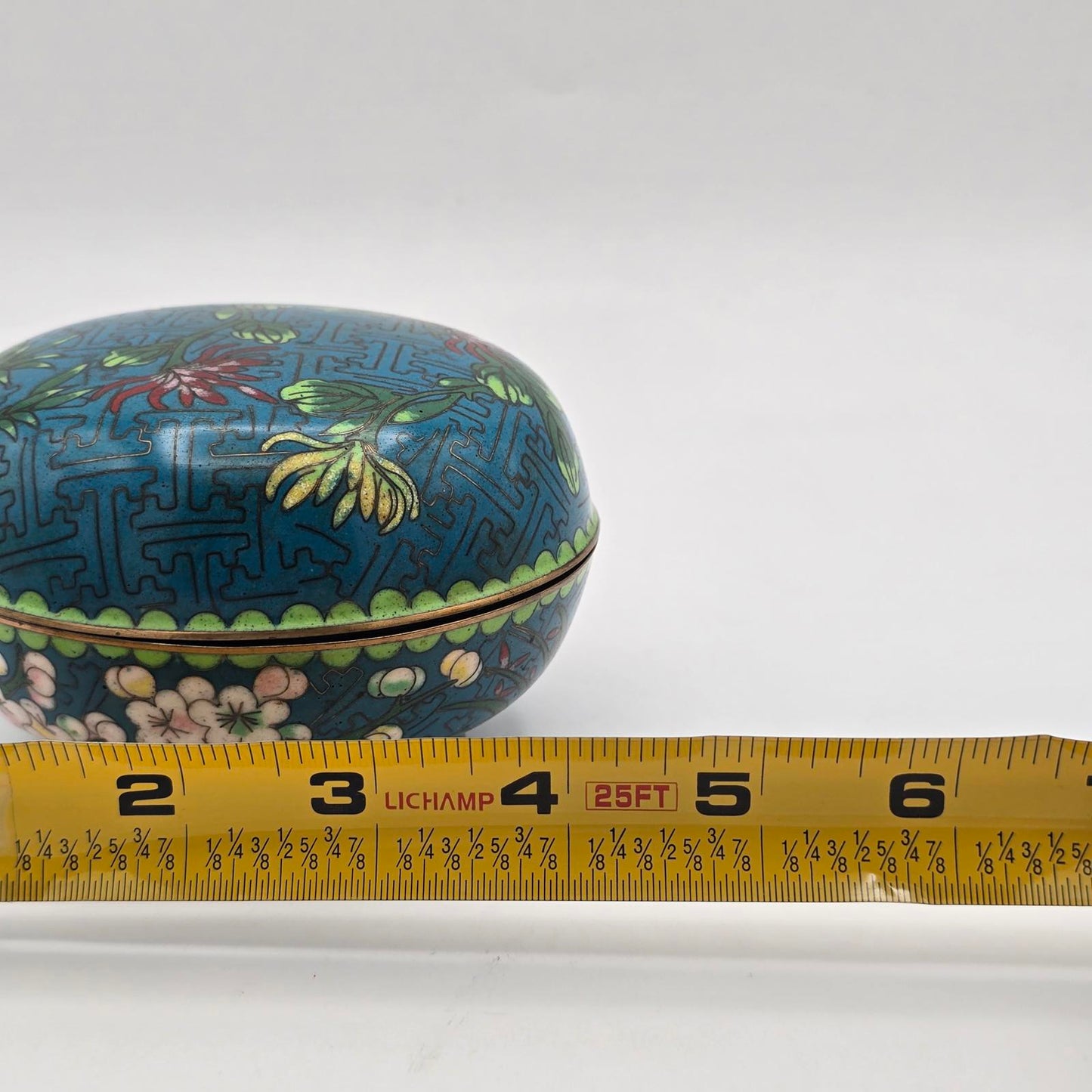 Vintage Chinese Cloisonne Trinket Box w/Lid