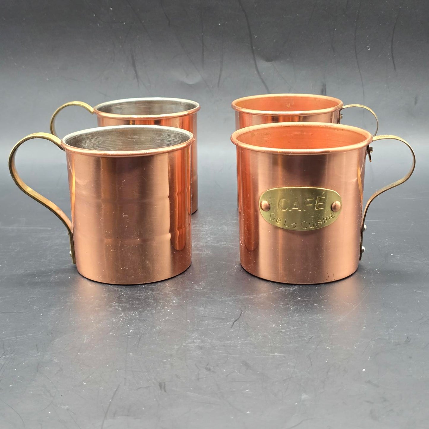 Vintage Set of Copper and Brass Mugs
