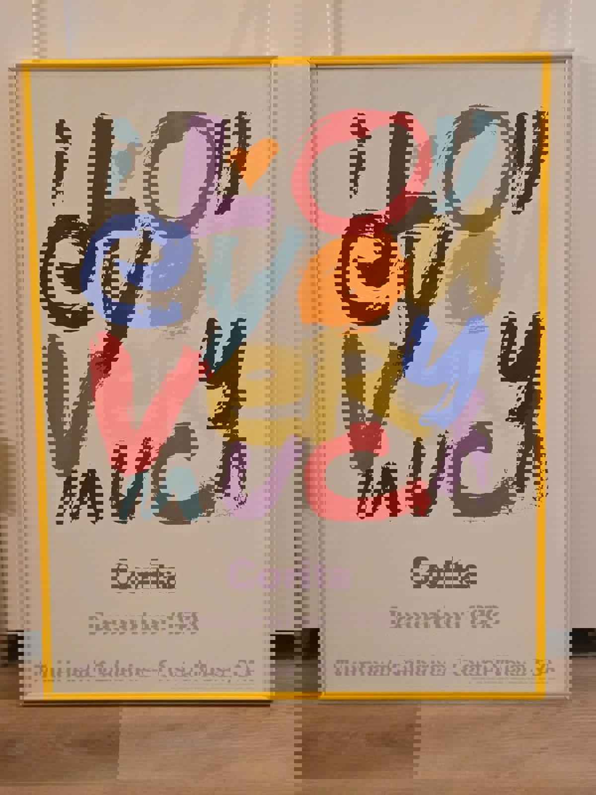 Rare Corita Kent "I Love You Very Much" Pop Art Poster